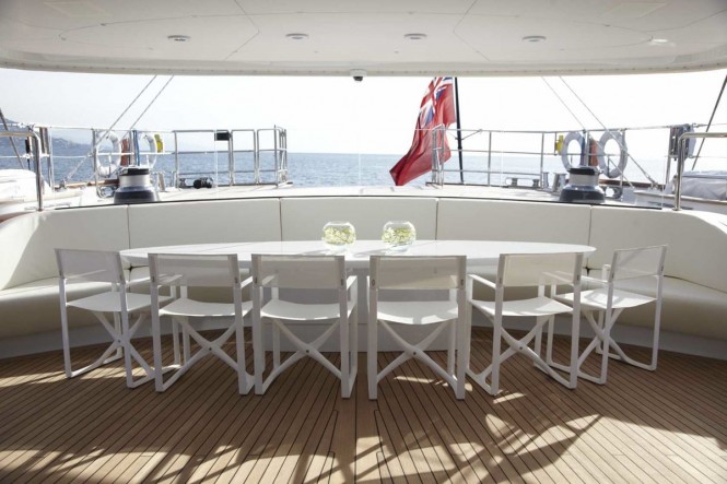 Sailing Yacht Panthalassa -  Aft Deck Dining