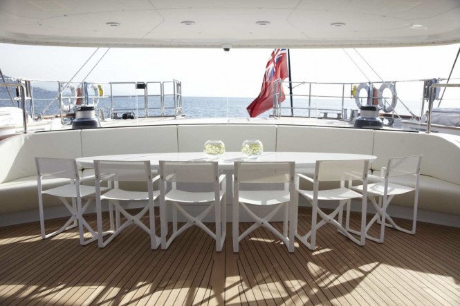 Sailing Yacht Panthalassa - Aft Deck Dining