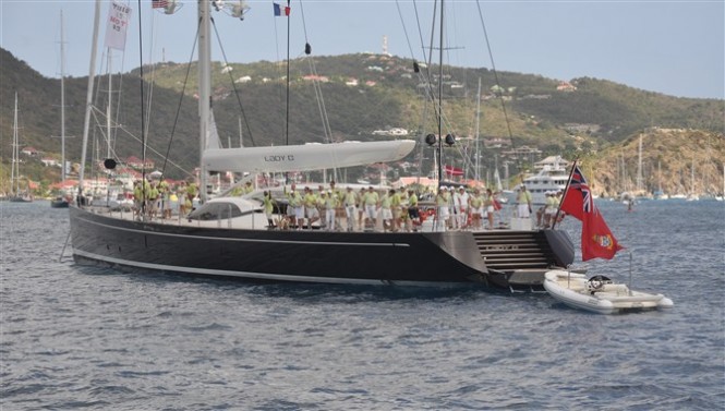 Sailing yacht Lady B won her class and placed second overall at the St Barths Bucket Regatta 2012