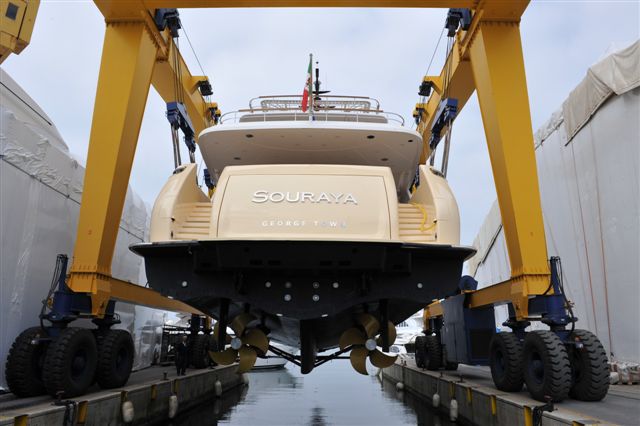 Souraya superyacht at her launch - rear view