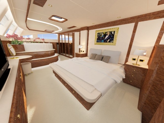 Sunreef 82 Superyacht owner cabin spa pool view