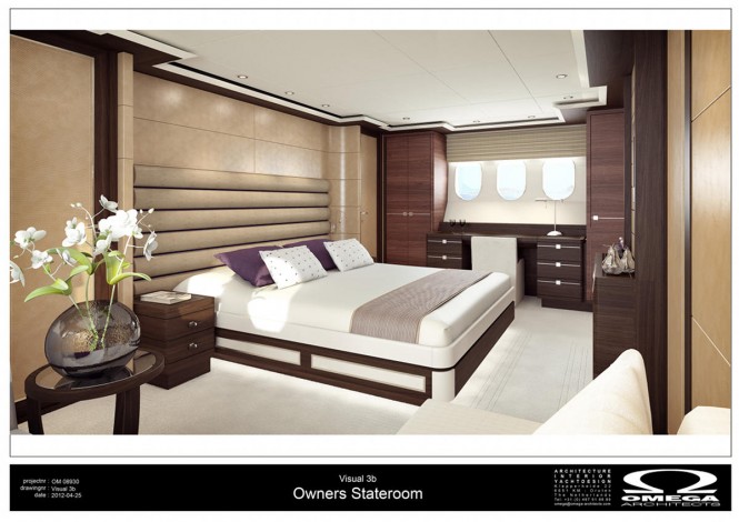 30m luxury yacht Mulder 98 Flybridge Owner's Cabin