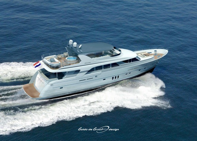 30m motor yacht Mulder 98 Flybridge - Image courtesy of Guido De Groot Design