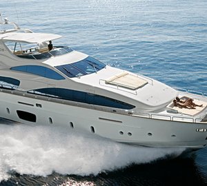 Superyacht Azimut Grande 105’ exhibited at the Beirut Boat and Superyacht Show 2012 boasting a new look