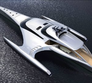 Teak Decking by Barlow Tyrie for the 42.5m McConaghy trimaran yacht Adastra