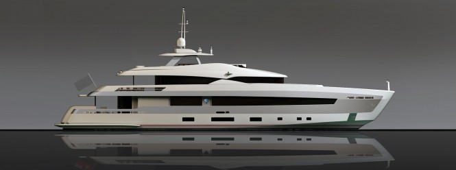 42m luxury motor yacht YN 17041 Rendering Credit: Heesen Yachts/Omega Architects