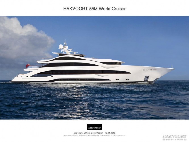55m Hakvoort superyacht - side view