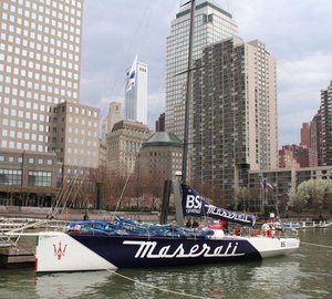 70ft sailing yacht Maserati leaves Dennis Conner´s North Cove to challenge Trans-Atlantic Record