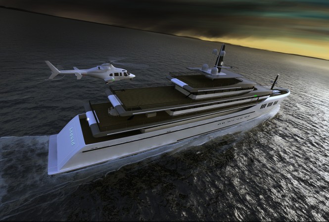 85m motor yacht Liquid designed by Vripack