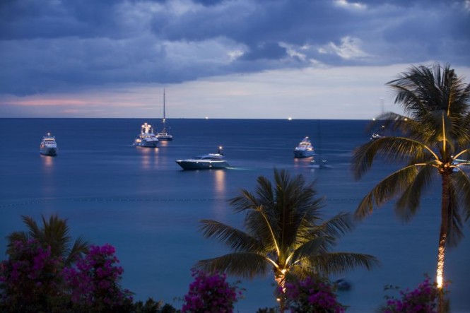 ASR 2011 moored superyachts evening