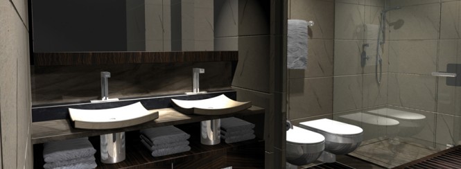 Bathroom - superyacht AGAT - Image courtesy of her designer H2 Yacht Design Bathroom - superyacht AGAT - Image courtesy of her designer H2 Yacht Design