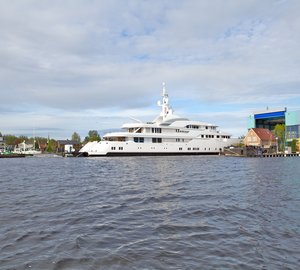 Feadship Superyacht HAMPSHIRE II leaves the construction shed