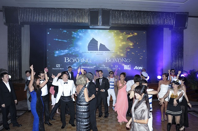 Guests partying after dinner ends