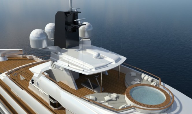 Luxurious exterior aboard the superyacht Cosmo 50
