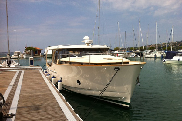 Motor yacht Greenline 40 Hybrid on display during the show