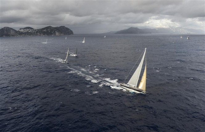 Nilaya superyacht competing Photo by Rolex/Kurt Arrigo