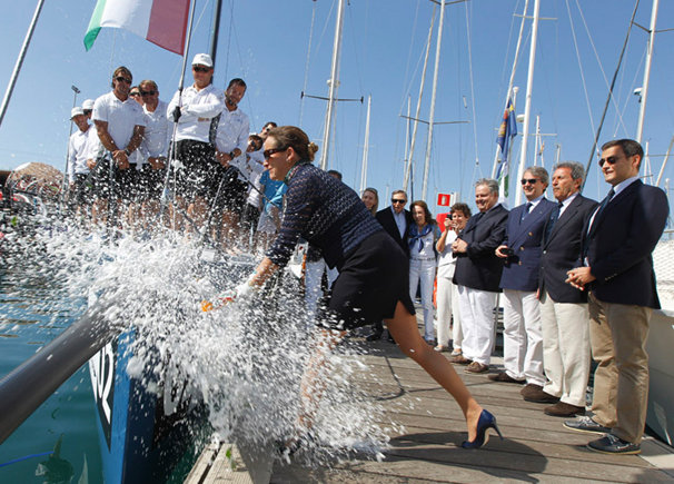 Official christening of the new sailing yacht Azzurra TP52 by Audi Photo by Martinez/Conde de Godò
