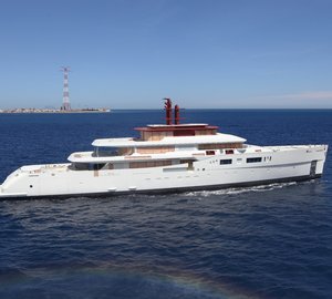73m Perini Navi motor yacht Vitruvius (hull C.2189) has arrived at the Picchiotti shipyard in La Spezia, Italy