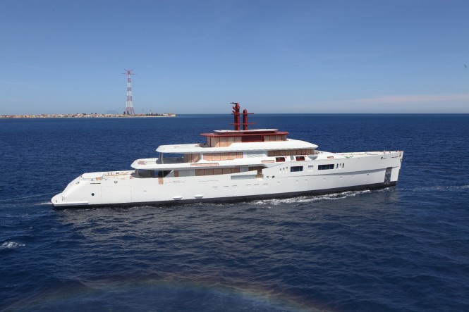 Perini Navi luxury yacht Vitruvius is arriving in La Spezia