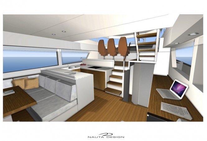 Rupert 80 motoryacht Galley up saloon - mid right