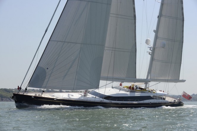 Sailing Yacht Mondango in The Solent May 25 2012, Image courtesy of Dubois Naval Architects 52m.
