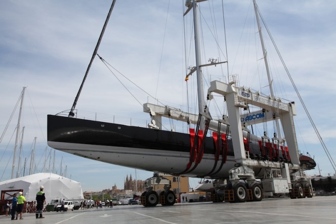 Sailing yacht AGLAIA hoisted by STP in Mallorca Sailing yacht AGLAIA hoisted by STP in Mallorca