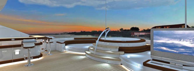 Spa Pool aboard superyacht Agat by Sevmash - Image courtesy of her designer H2 Yacht Design Spa Pool aboard superyacht Agat by Sevmash - Image courtesy of her designer H2 Yacht Design