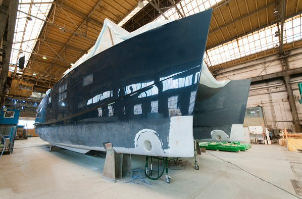 Sunreef Catamaran under construction at the shipyard Sunreef Catamaran under construction at the shipyard