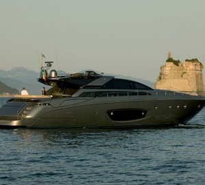 Exceptional RIVA 86' Domino motor yacht RHINO luxury charter in the Western Mediterranean