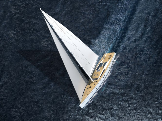 Swan 105 superyacht running - view from above Credit: Nautor's Swan 2012