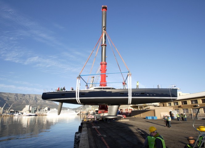 The launching of the SW 104 DS sailing yacht Almagores II by Southern Wind