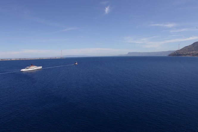 Vitruvius superyacht during her voyage from Turkey to Italy
