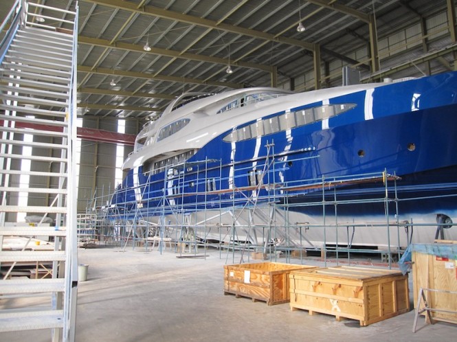 Vulcan 46 superyacht udner construction - Image credit Vicem Yachts