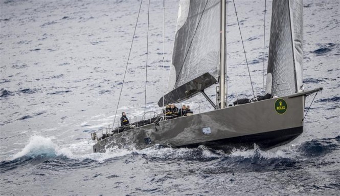 Wally 100ft sailing yacht Y3K after the start in Capri Photo by RolexKurtArrigo