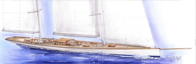 55m sailing yacht Project 150 concept by ReichelPugh Yacht Design