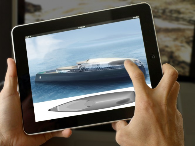 78m motor yacht Sapphire Tablet shading