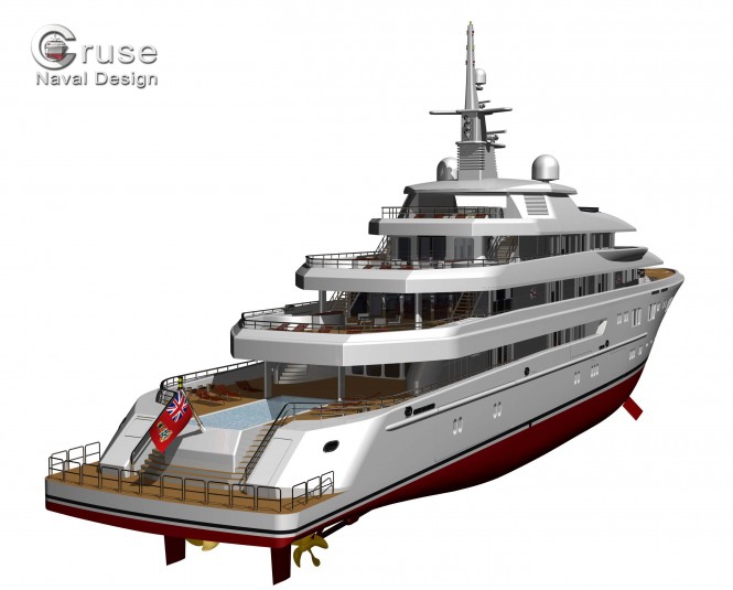 90m mega yacht by Cruse Naval Design 90m mega yacht by Cruse Naval Design