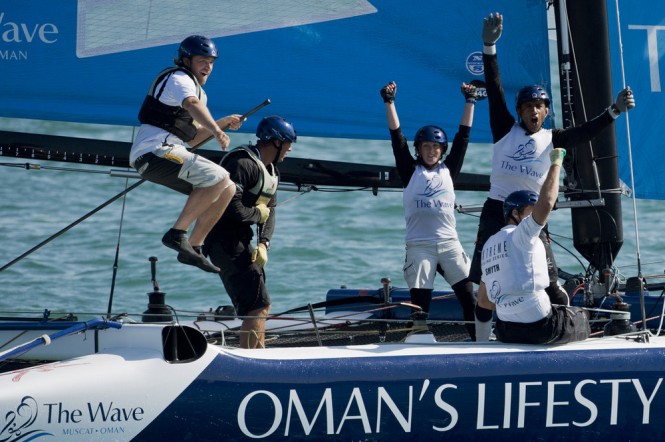 An ecstatic Leigh McMillan and his crew after winning Act 3 An ecstatic Leigh McMillan and his crew after winning Act 3