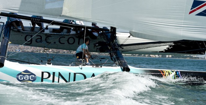 GAC Pindar catches a wave downwind during racing in Istanbul