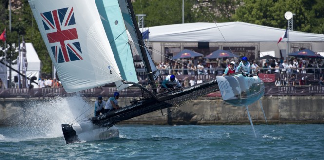 GAC Pindar fly a hull in front of VIP area GAC Pindar fly a hull in front of VIP area