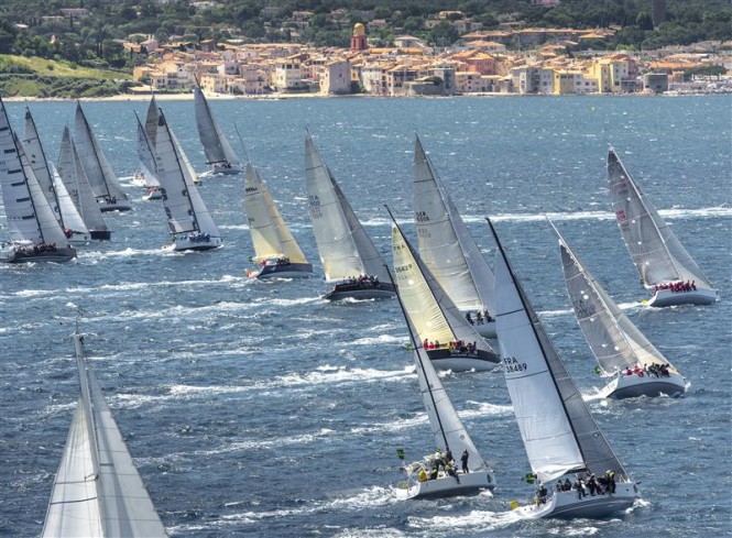 Group A at the start of the offshore race, with St Tropez in the background Credit RolexKurt Arrigo