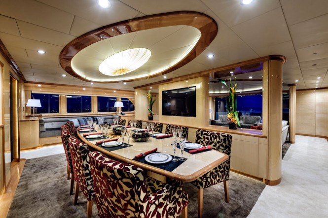 Incat Crowther designed superyacht Zenith Dining