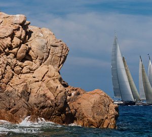 Loro Piana Superyacht Regatta 2012: Highland Fling superyacht and sailing yacht Scorpione dei Mari at the top after Day 2