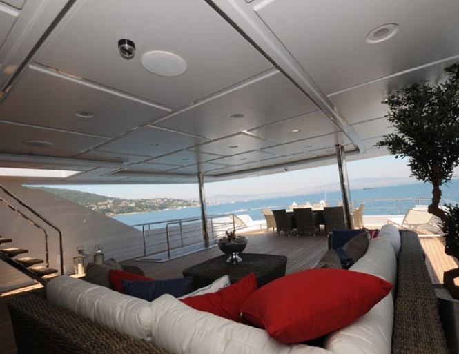 Luxurious exterior aboard motor yacht Azra