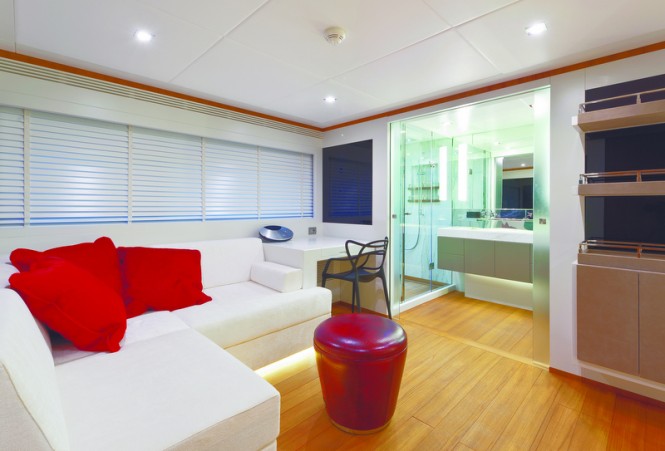 Luxurious interior aboard Diamond superyacht