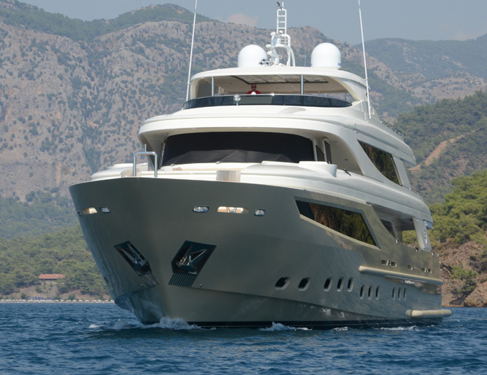 luxury yacht my steel - front view — yacht charter