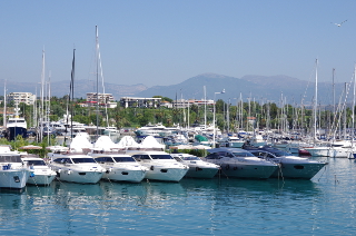 Luxury yachts on display at the fabulous marina of Port Vauban in Antibes Luxury yachts on display at the fabulous marina of Port Vauban in Antibes