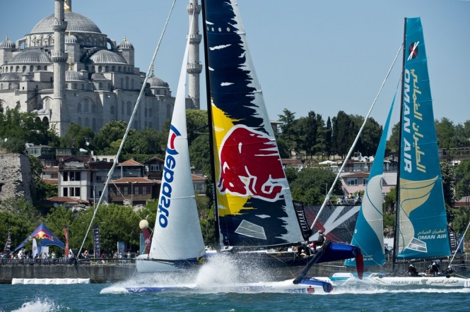Red Bull Sailing Team and Oman Air go head to head Red Bull Sailing Team and Oman Air go head to head