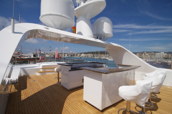 Refitted exterior aboard superyacht Paramour