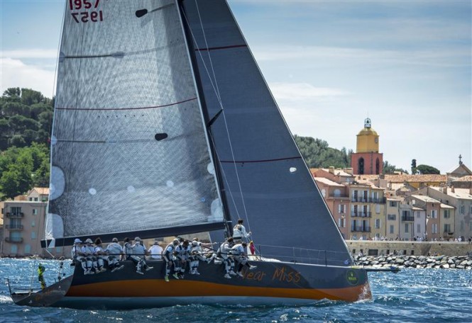 Sailing yacht Near Miss with St Tropez in the background Credit: Rolex/Kurt Arrigo Sailing yacht Near Miss with St Tropez in the background Credit: Rolex/Kurt Arrigo